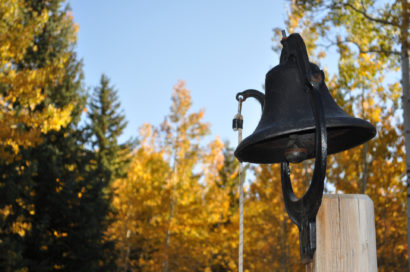 old school bell used as dinner bell