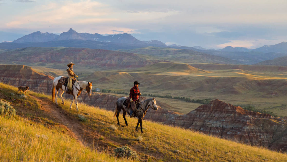 Riders with a view at CM Ranch