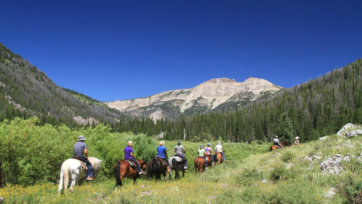 Trail ride at Flat Creek Ranch