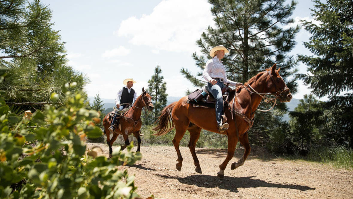 Guests loping at Greenhorn Ranch