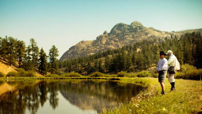 Guests fishing at Lost Valley Ranch