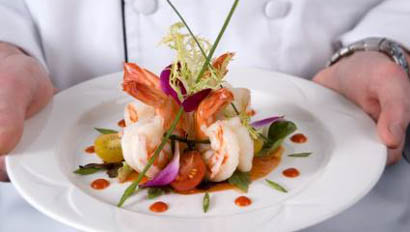 Plate of gourmet food at Majestic Dude Ranch