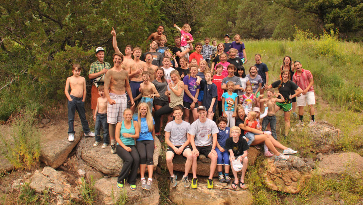 Group of kids at Mountain Sky Guest Ranch