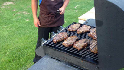 Meat on the grill at Rankin Ranch