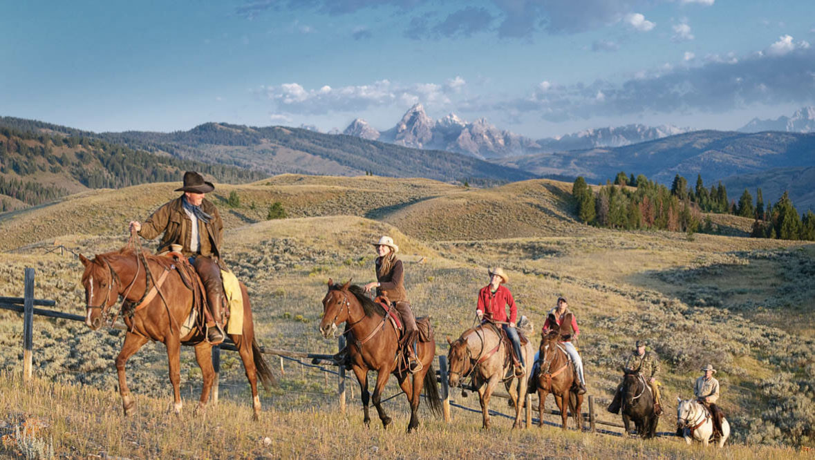 Trail ride near a fence at Red Rock Lodge