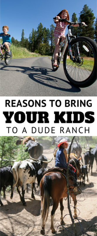 From babies to teenagers there are plenty of guest ranch options that cater to families. Many offer kids clubs or nanny services so everyone can have fun. Ranches help kids connect to nature with supervised activities like horseback riding, bike riding, hiking, fishing, zip lining, rock climbing, and rafting. bring your kids to a dude ranch