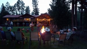 people around a fire