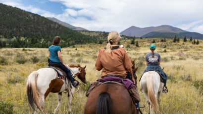 group riding horses